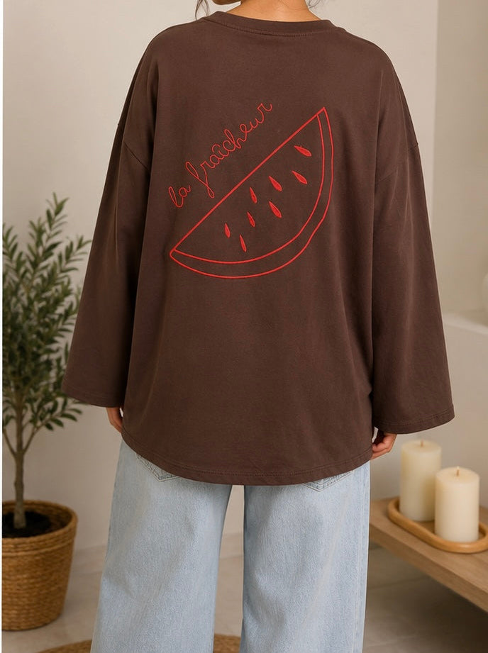 T-shirt brodé « La Pastèque »