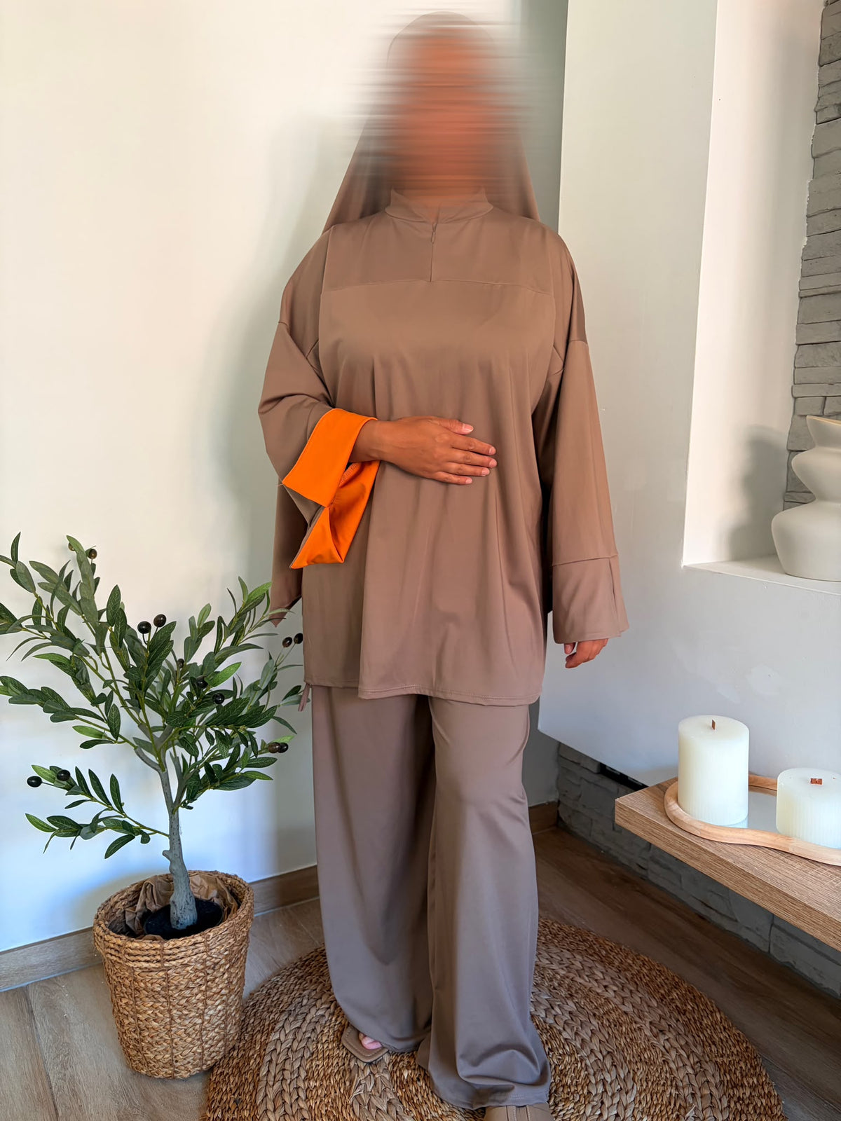 Burkini beige — porté