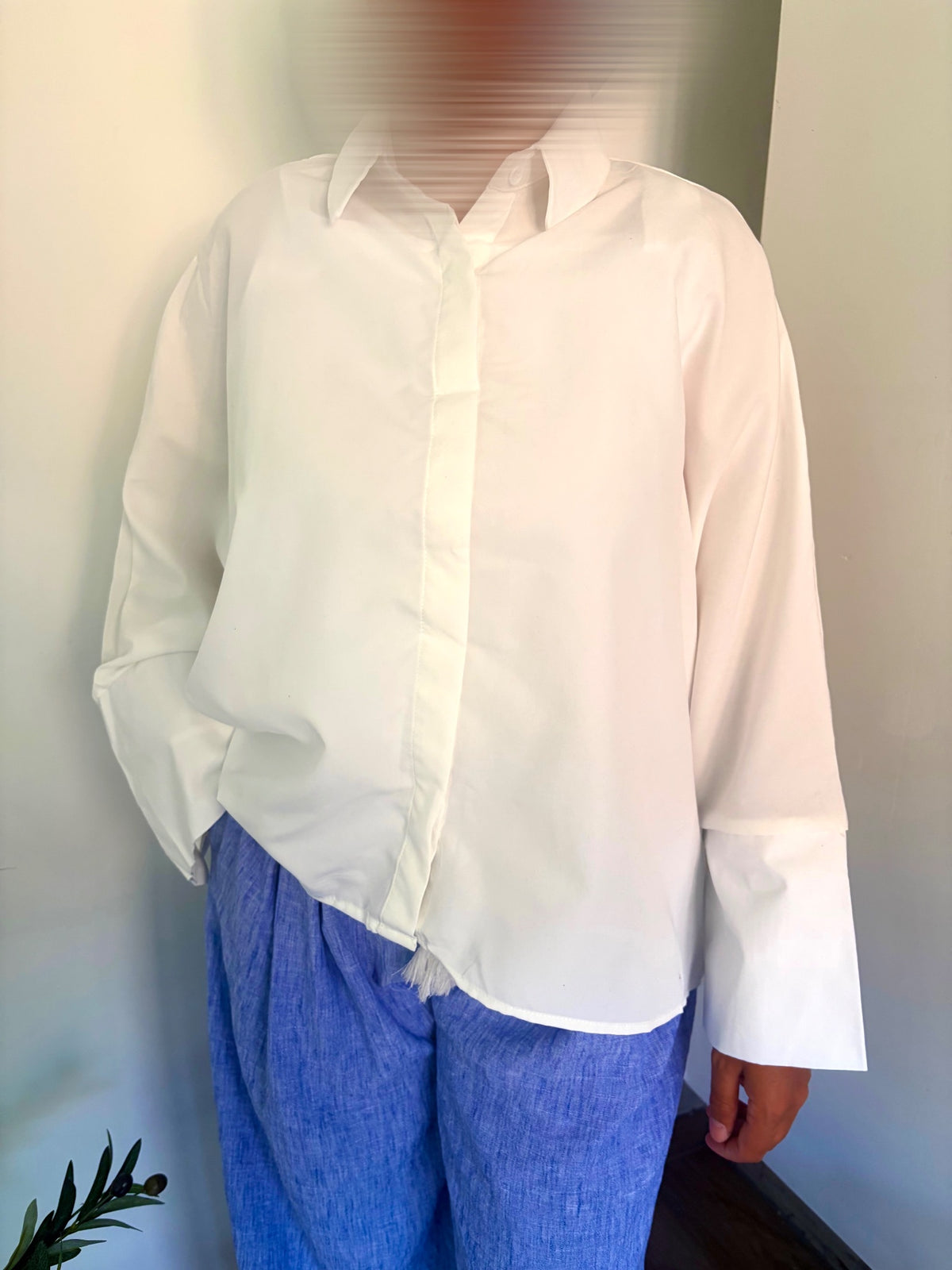 Chemise ample courte blanc — dos