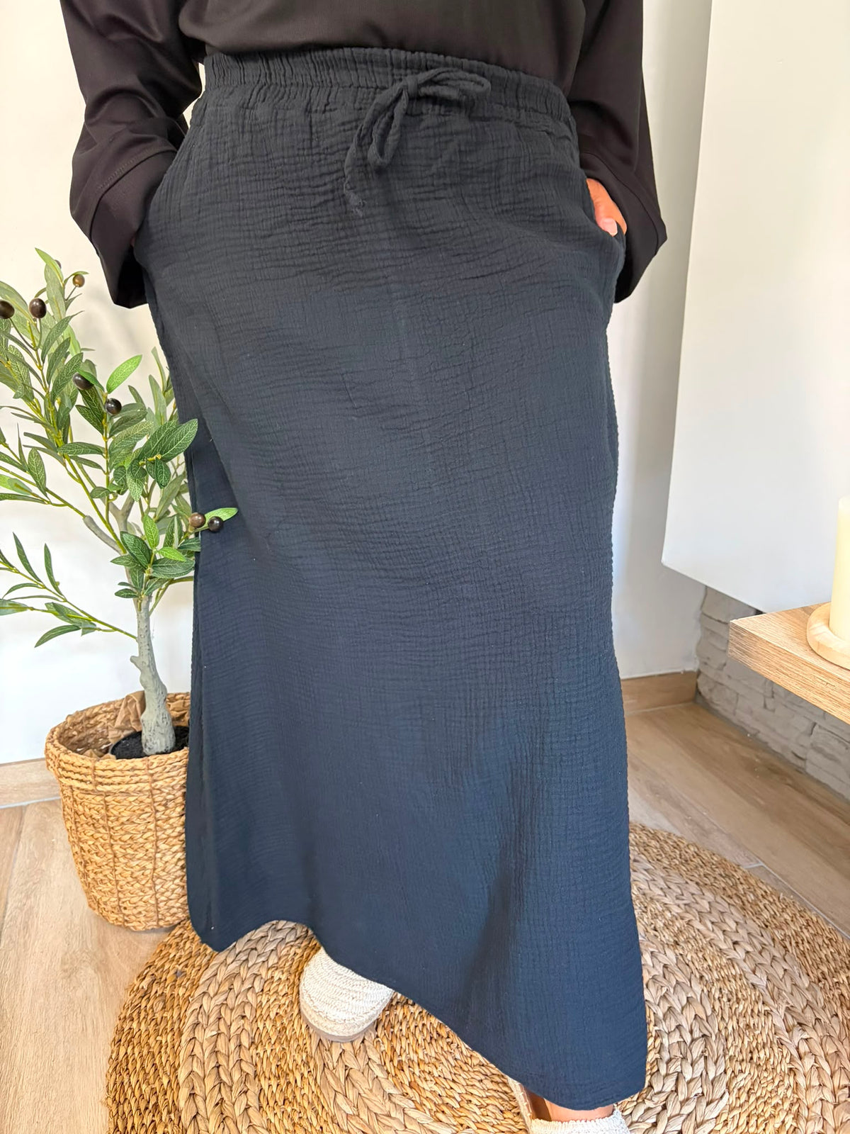 Jupe longue noir — portée