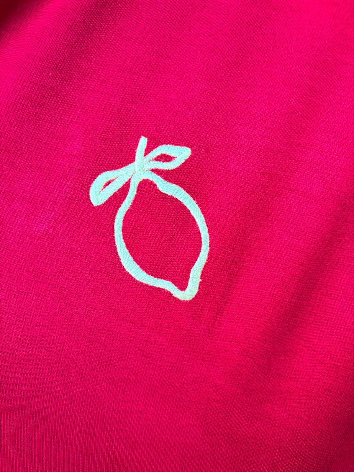 T-shirt brodé Le Citron bordeaux — détail