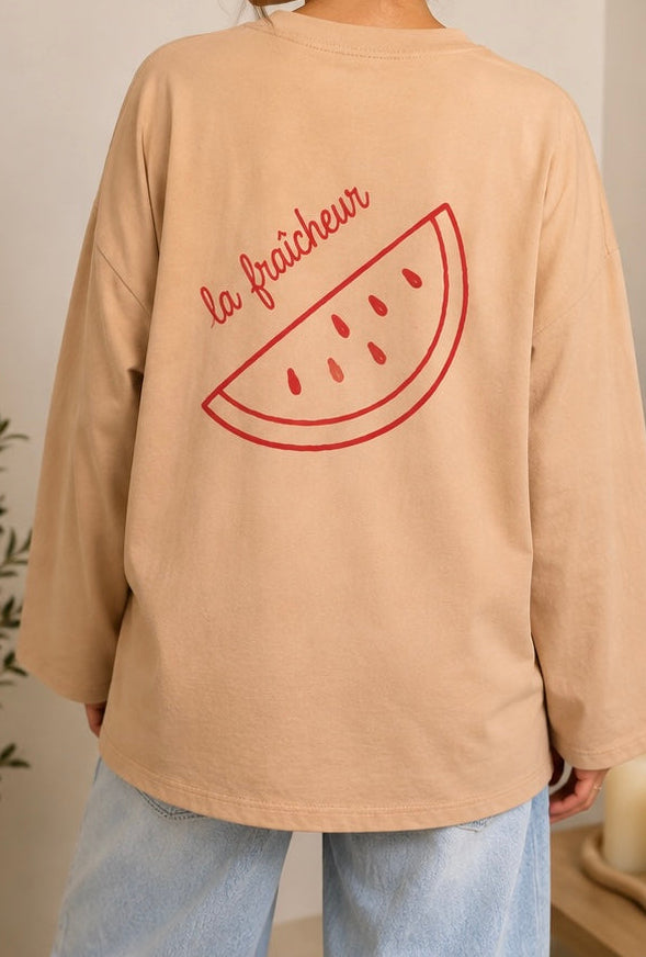 T-shirt brodé « La Pastèque »