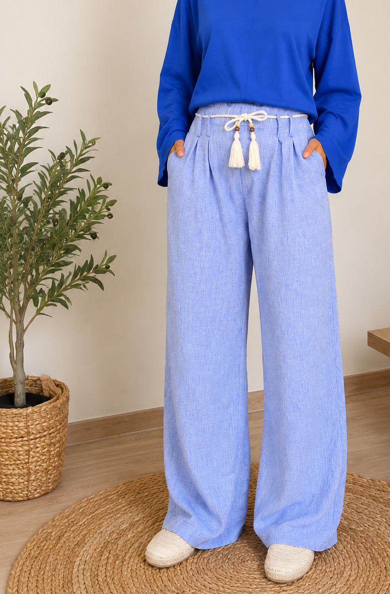 Pantalon large effet jeans