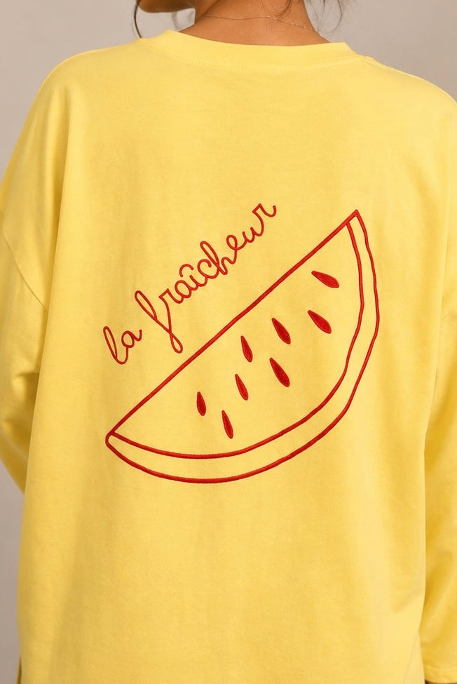 T-shirt brodé « La Pastèque »