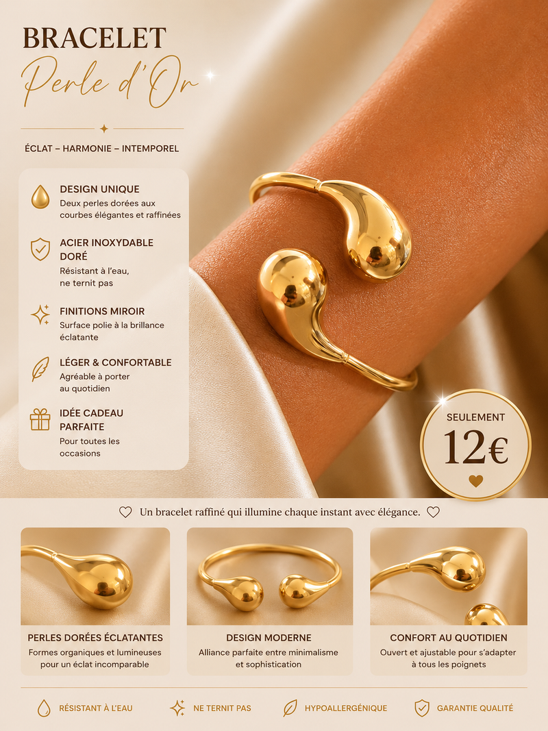 Bracelet perle d'or