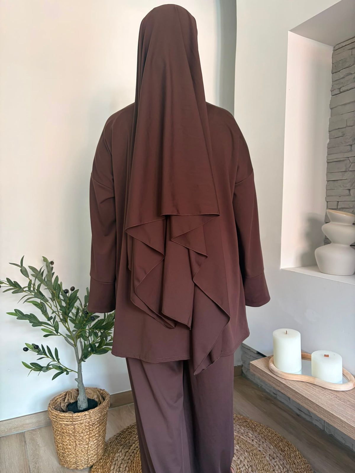Burkini brun — porté