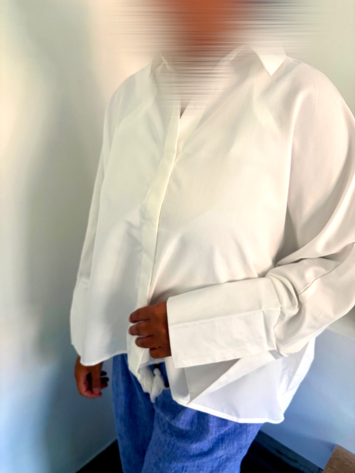 Chemise ample courte blanc — détail